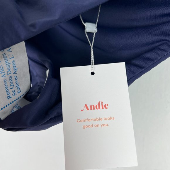 NWT Andie Swim The Cheeky Bottom Flat Bikini Navy Blue Size Large L NEW - Picture 5 of 10